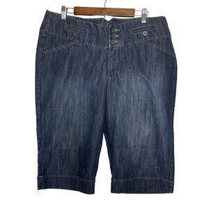 Lee Riders long shorts denim blue jeans women's 16 dark wash plus size